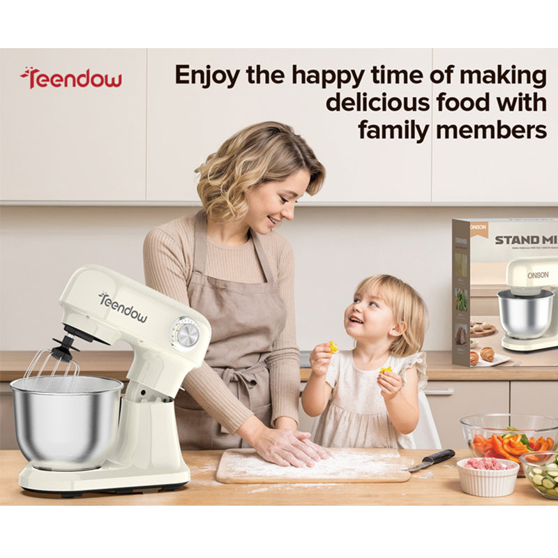 Teendow SM-B03C 5L Stainless Steel Electric Planetary Food Mixers Multifunctional Kitchen Stand Mixer