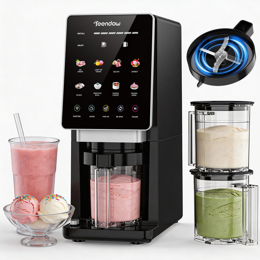 Teendow KF-2501 8 in 1 Automatic Home Electric Yogurt Shake Squeeze Ice Cream Maker