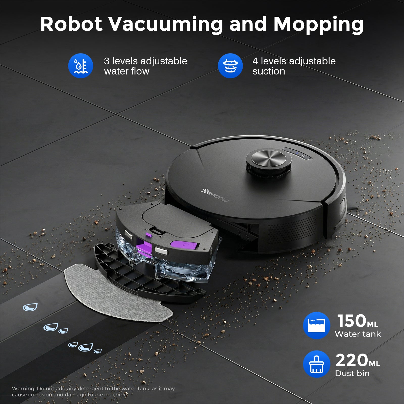 Teendow D16S MAX Bagless Self-Emptying 18 kpa Robot Vacuum Cleaner