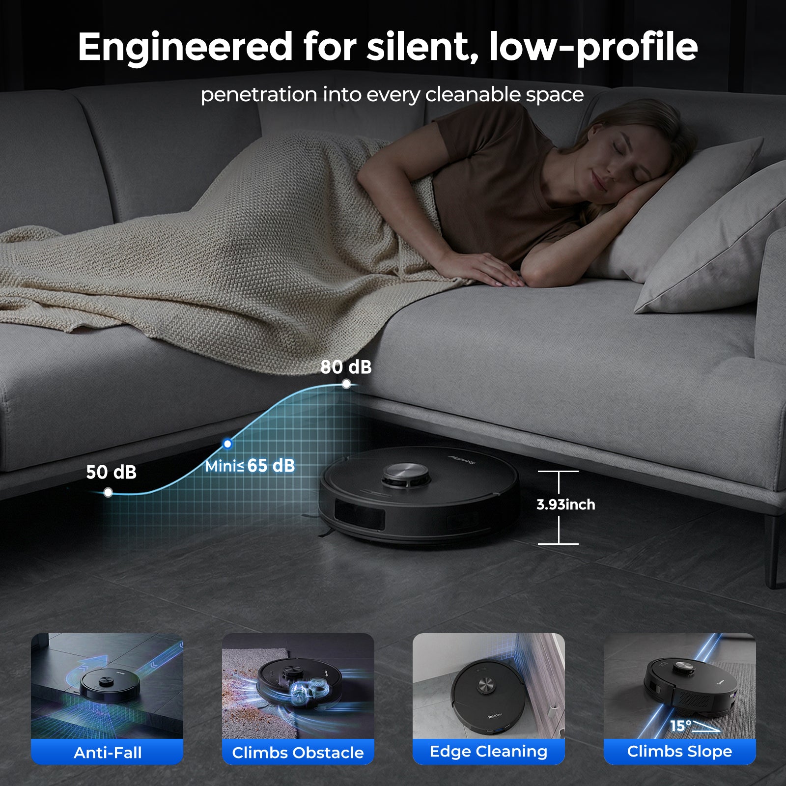 Teendow D16S MAX Bagless Self-Emptying 18 kpa Robot Vacuum Cleaner
