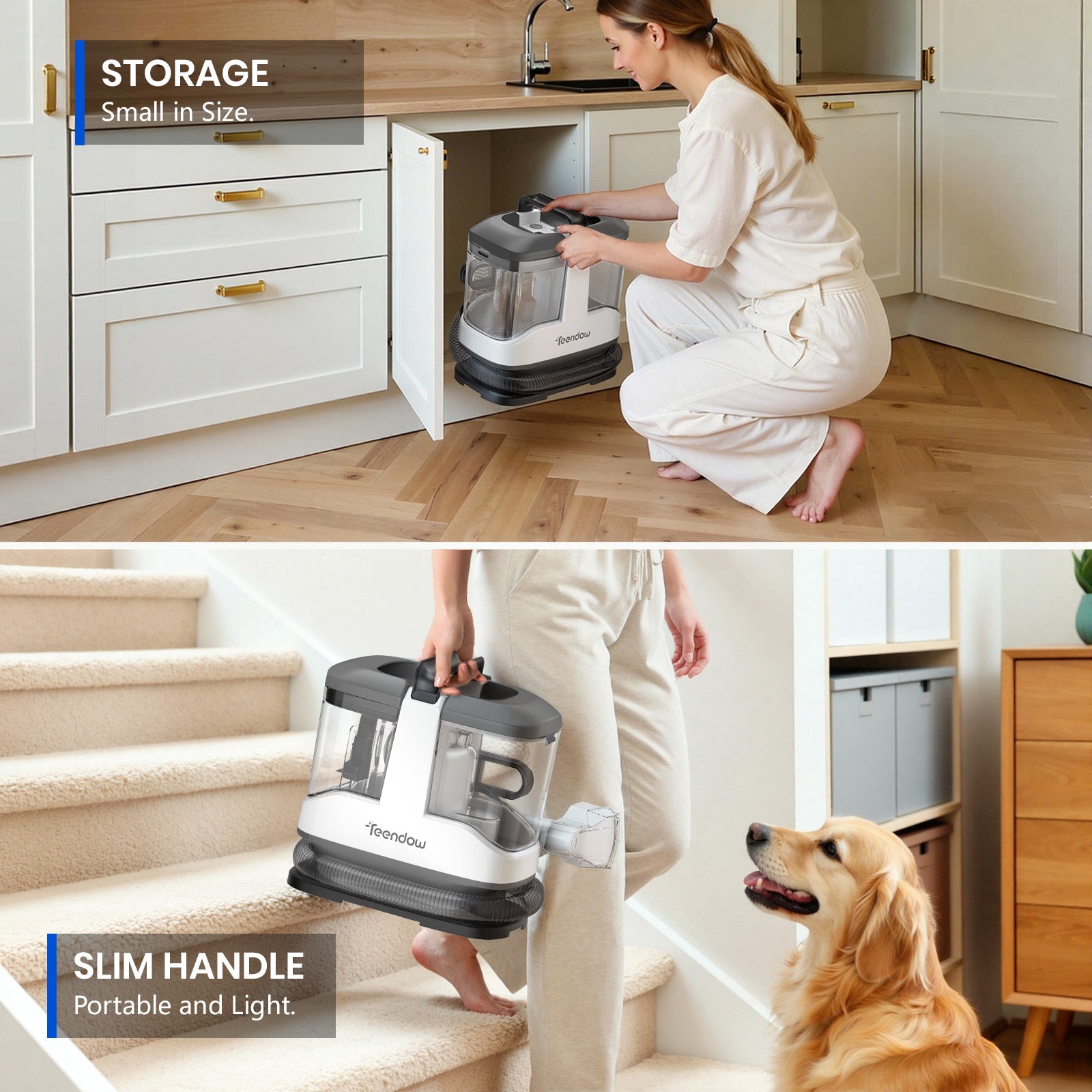 Teendow C3 Portable Carpet Cleaner Self-cleaning Rug Doctor Spot Cleaner