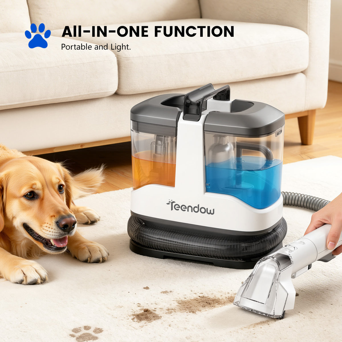 Teendow C3 Portable Carpet Cleaner Self-cleaning Rug Doctor Spot Cleaner