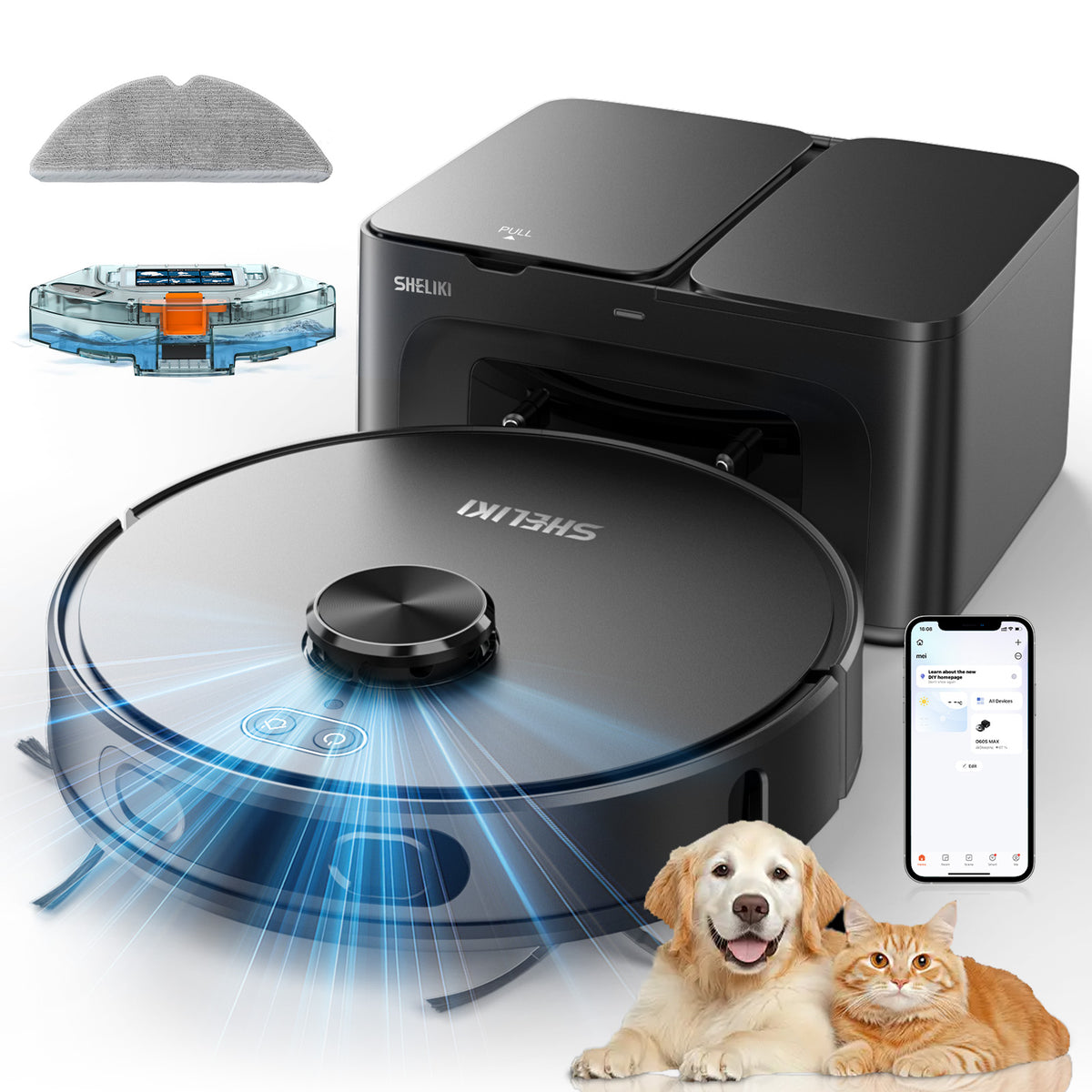 Teendow D60S Max 6000Pa Robot Sweeping Robot Vacuum Cleaner