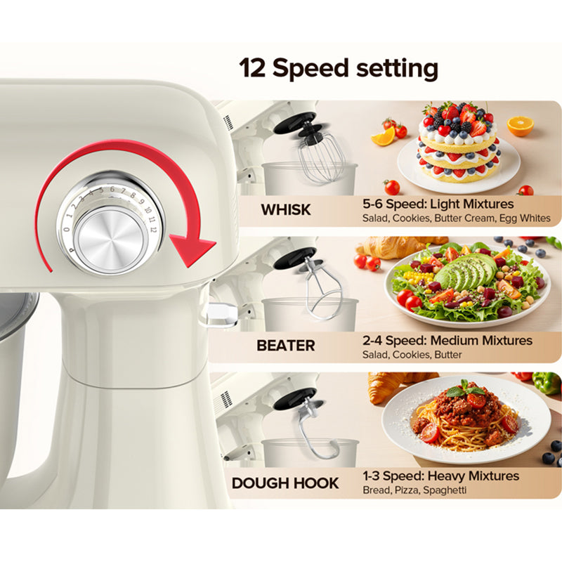 Teendow SM-B03C 5L Stainless Steel Electric Planetary Food Mixers Multifunctional Kitchen Stand Mixer