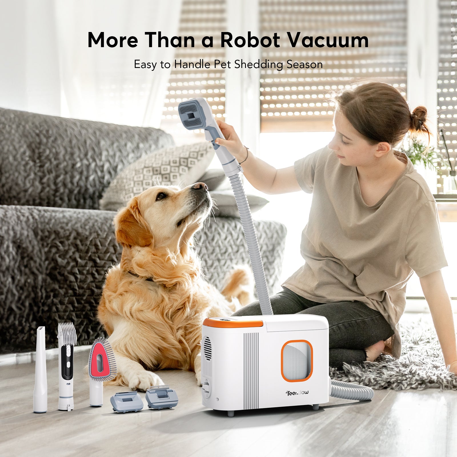 Teendow D20S MAX New Multifunctional 6000pa LDS Robotic Vacuum Cleaner with Pet Grooming Vacuum Kit