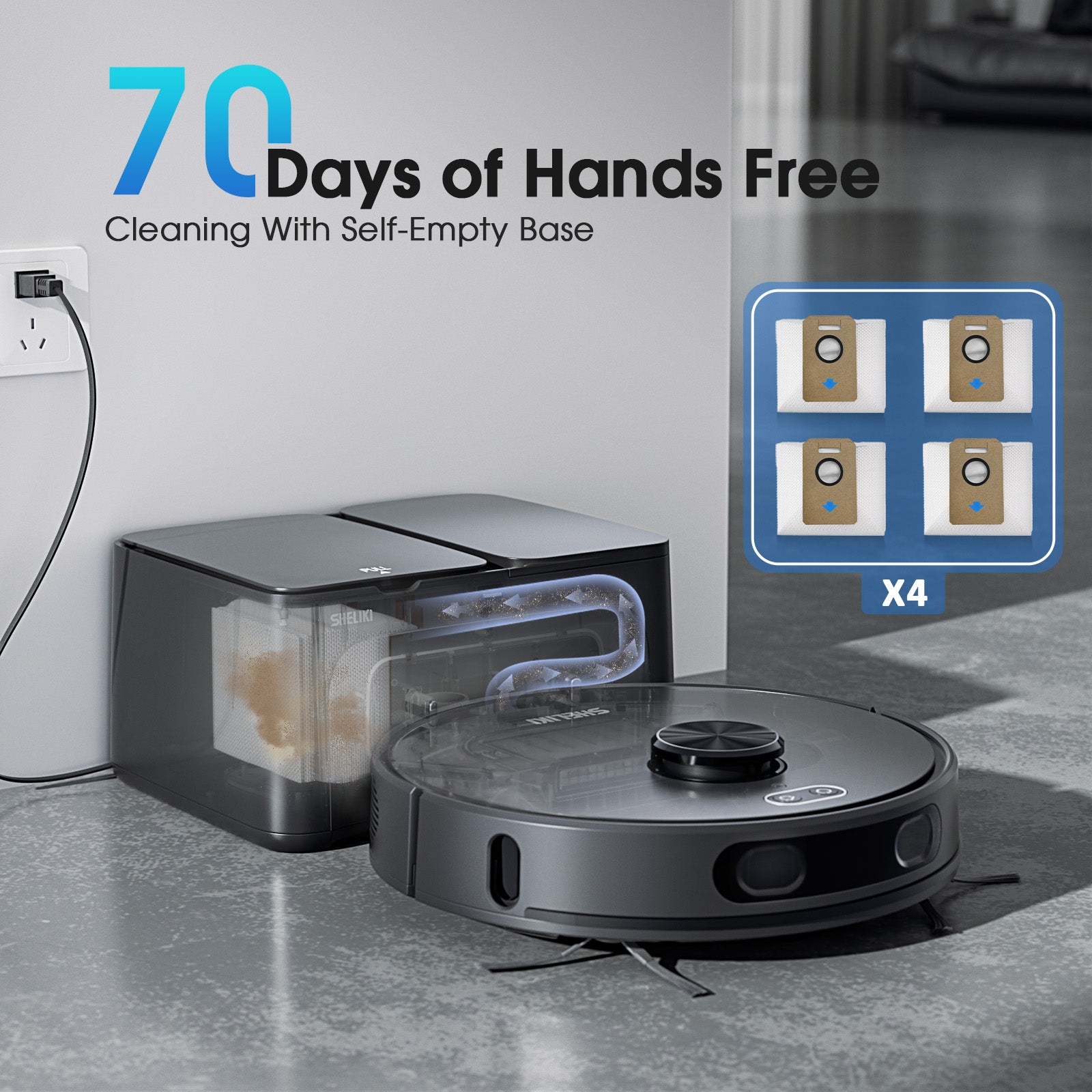 Teendow D60S Max 6000Pa Robot Sweeping Robot Vacuum Cleaner