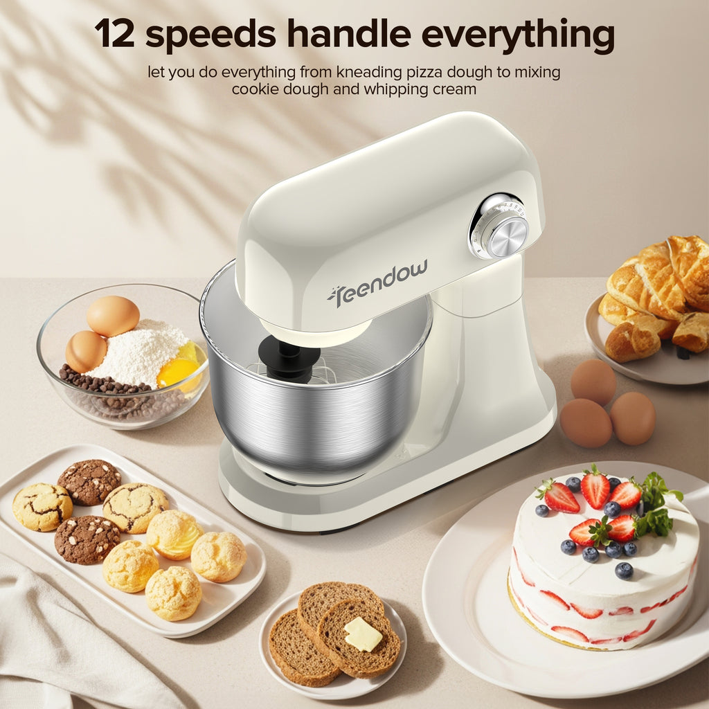 Teendow SM-B03C 5L Stainless Steel Electric Planetary Food Mixers Multifunctional Kitchen Stand Mixer