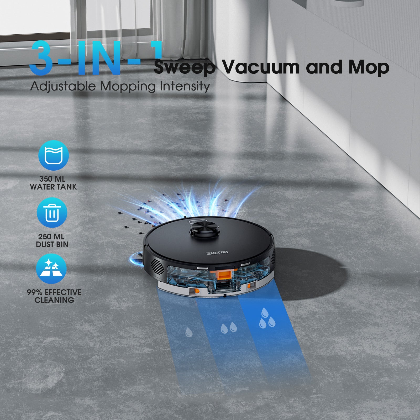 Teendow D60S Tuya Lidar Self-Charging Robot Vacuum Cleaner