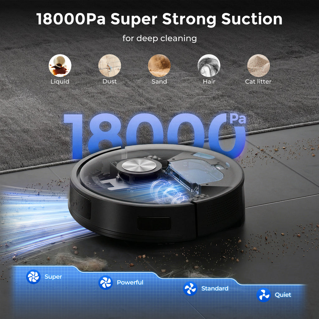 Teendow D16S MAX Bagless Self-Emptying 18 kpa Robot Vacuum Cleaner