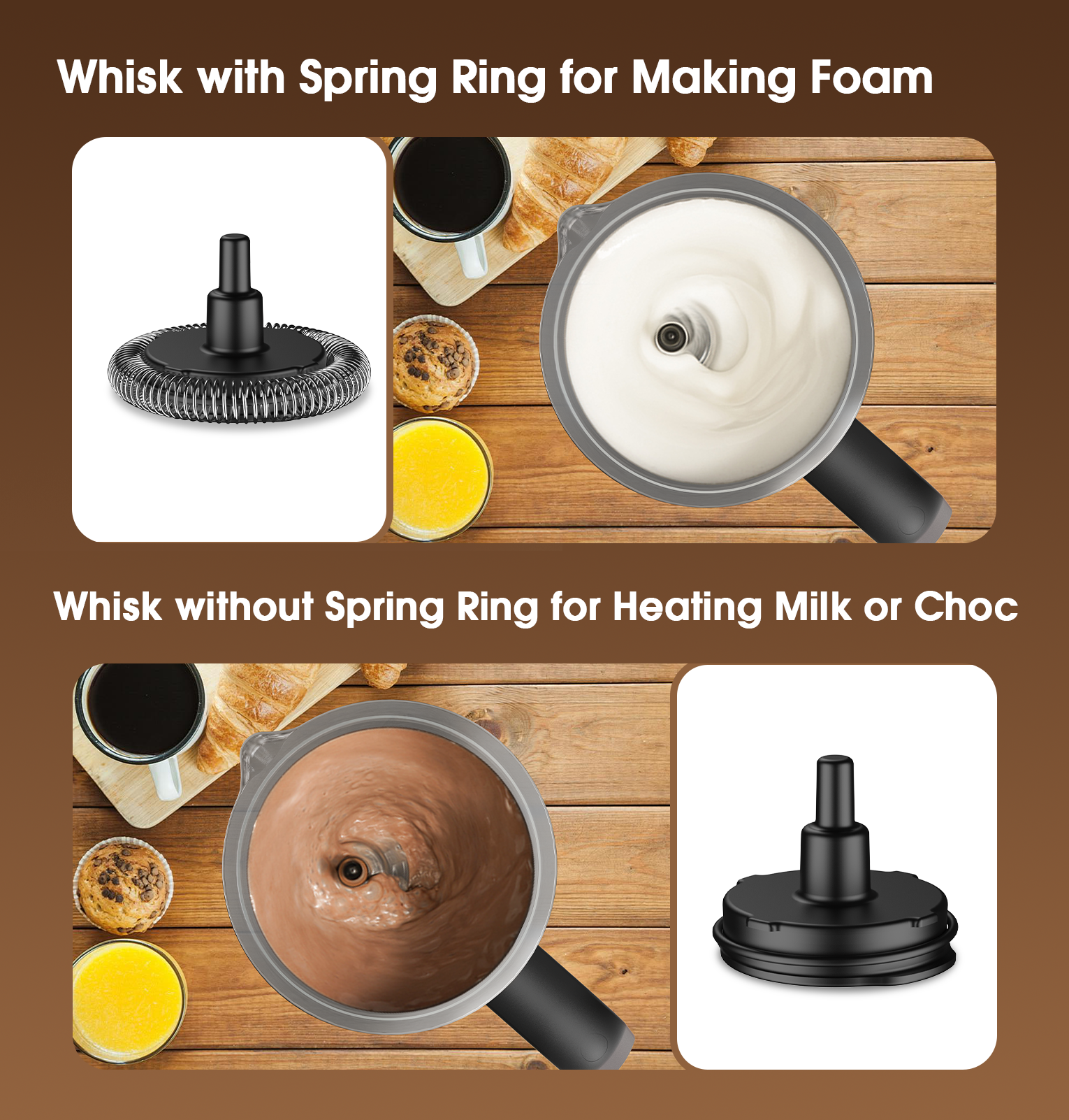 Teendow MF06-1 Professional Electric Milk Frother Steamer Machine Handled Cappuccino Maker Coffee Milk Frother