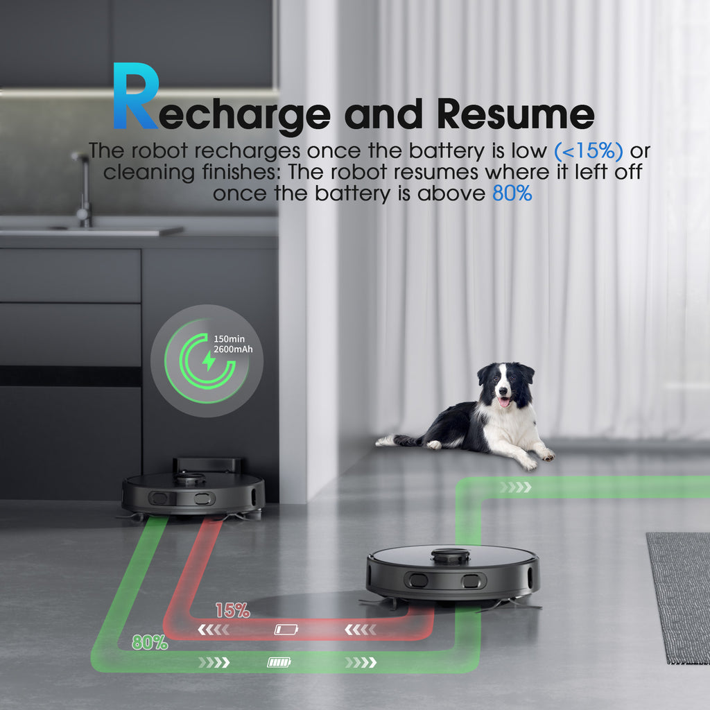 Teendow D60S Tuya Lidar Self-Charging Robot Vacuum Cleaner