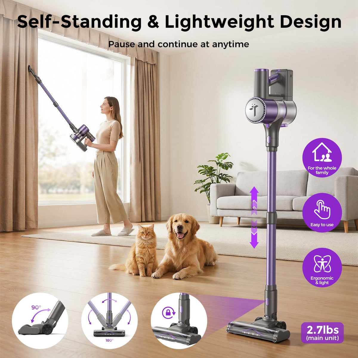 Teendow V10 PRO 20000Pa Powerful Smart Handheld Stick Vacuums Cleaner Carpet Sofa Home Cleaning Cordless Vacuum Cleaner