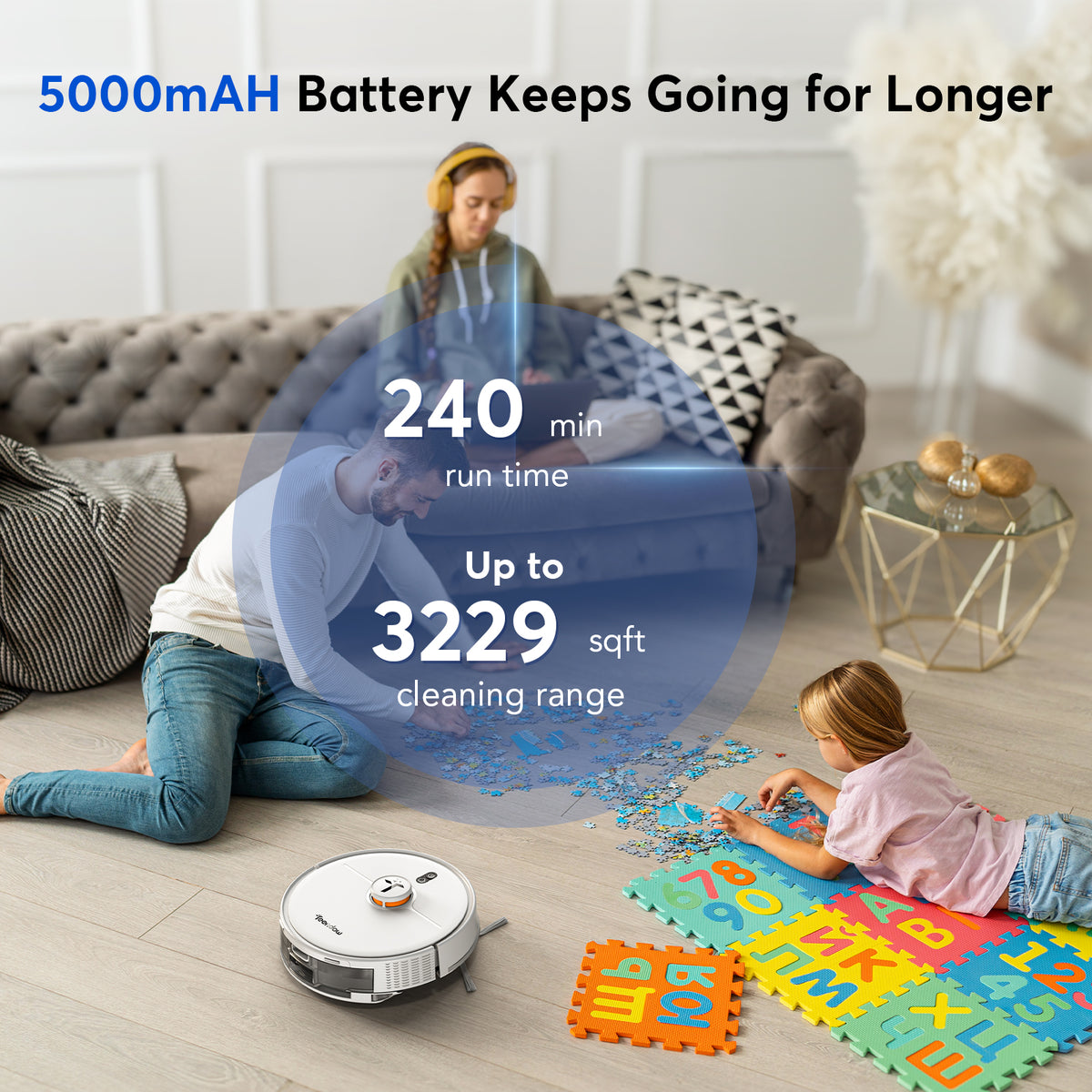 Teendow D20S MAX New Multifunctional 6000pa LDS Robotic Vacuum Cleaner with Pet Grooming Vacuum Kit