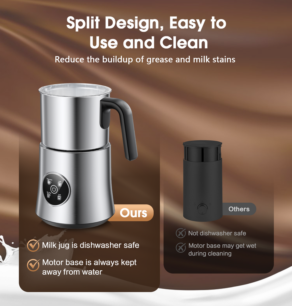Teendow MF06-1 Professional Electric Milk Frother Steamer Machine Handled Cappuccino Maker Coffee Milk Frother