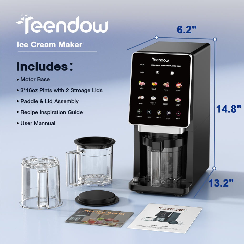 Teendow KF-2501 8 in 1 Automatic Home Electric Yogurt Shake Squeeze Ice Cream Maker