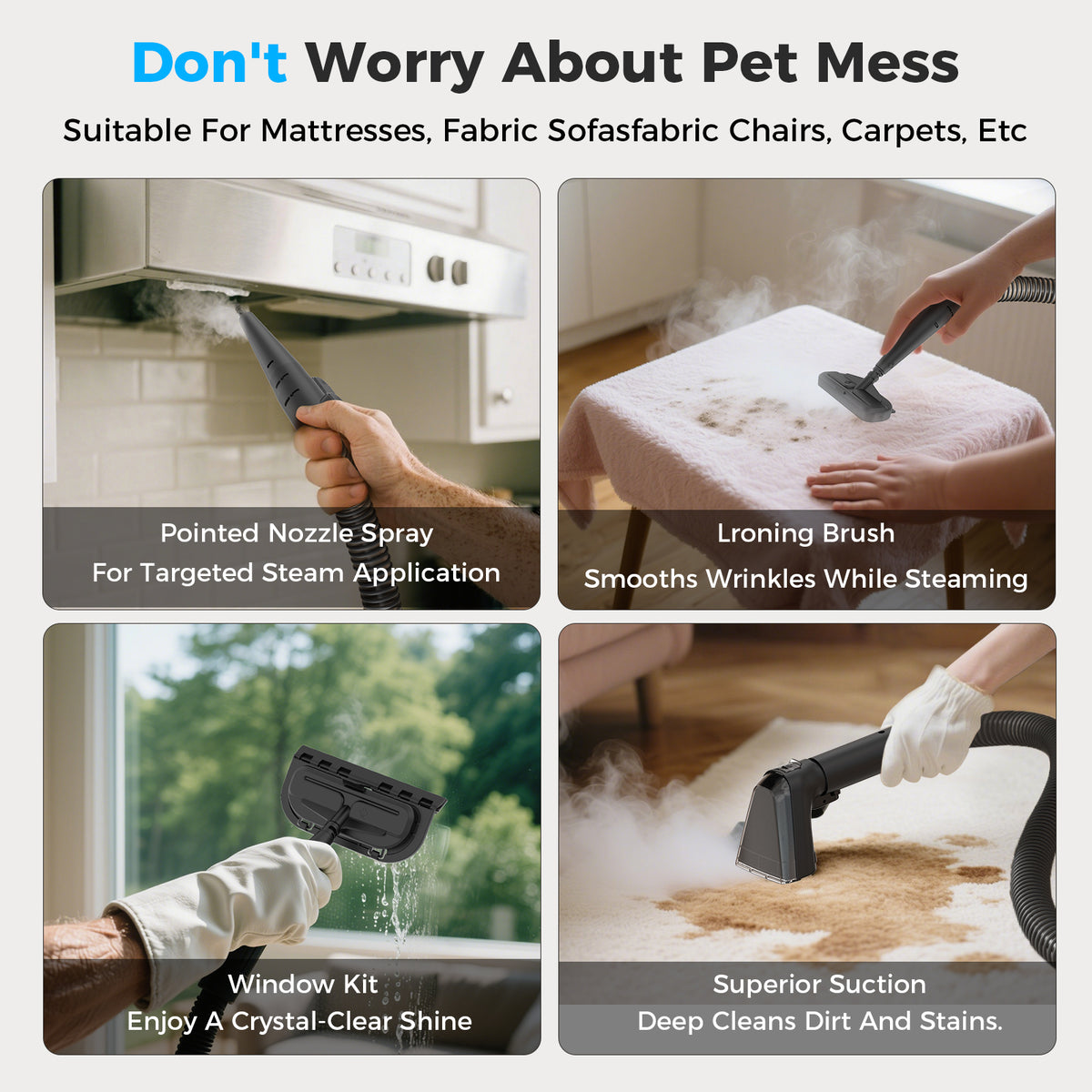 Teendow C6 MAX Multi-Functional Portable Household Carpet Steam Spot Cleaner For Sofa and Carpet