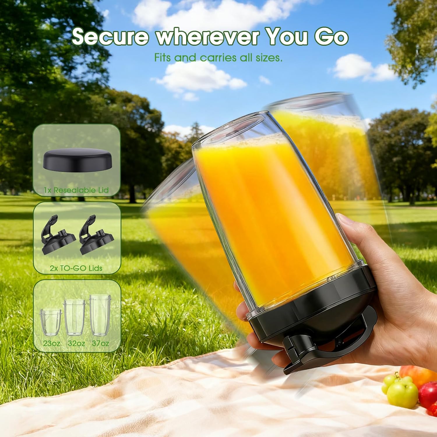 Teendow BL916AB 25000RPM 1000W 2-in-1 compact Personal electric Juicer Blender