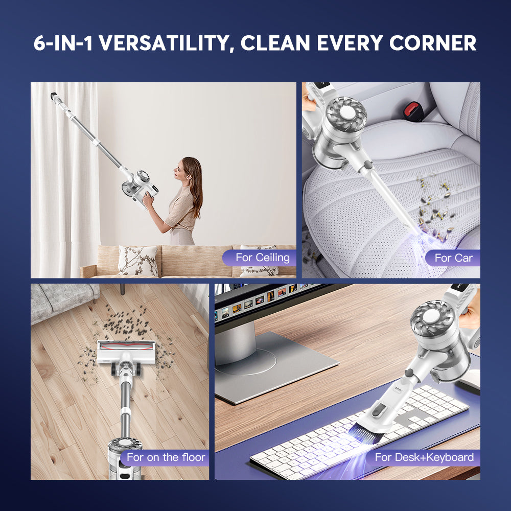 Teendow V08 PRO 20Kpa Strong Suction 3 in 1 Portable Standing Handheld Cordless Vacuum Cleaner
