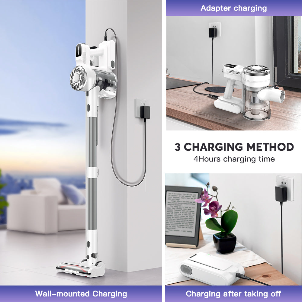 Teendow V08 PRO 20Kpa Strong Suction 3 in 1 Portable Standing Handheld Cordless Vacuum Cleaner