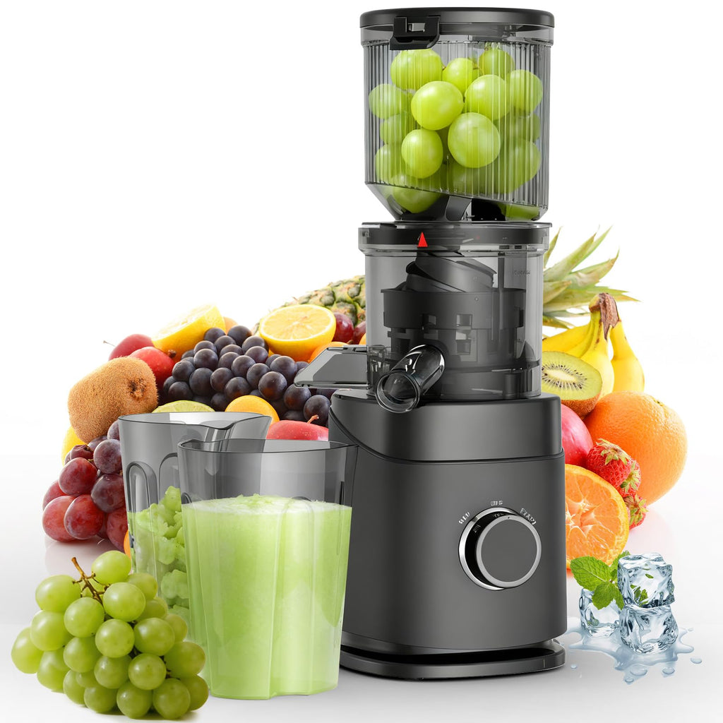 Teendow HH-MN05 Juicer Machines, 150W Cold Press Juicer with Wide Chute, Slow Masticating Juicers, High Juice Yield for Leafy Greens, Fruits & Vegetables, Easy to Clean