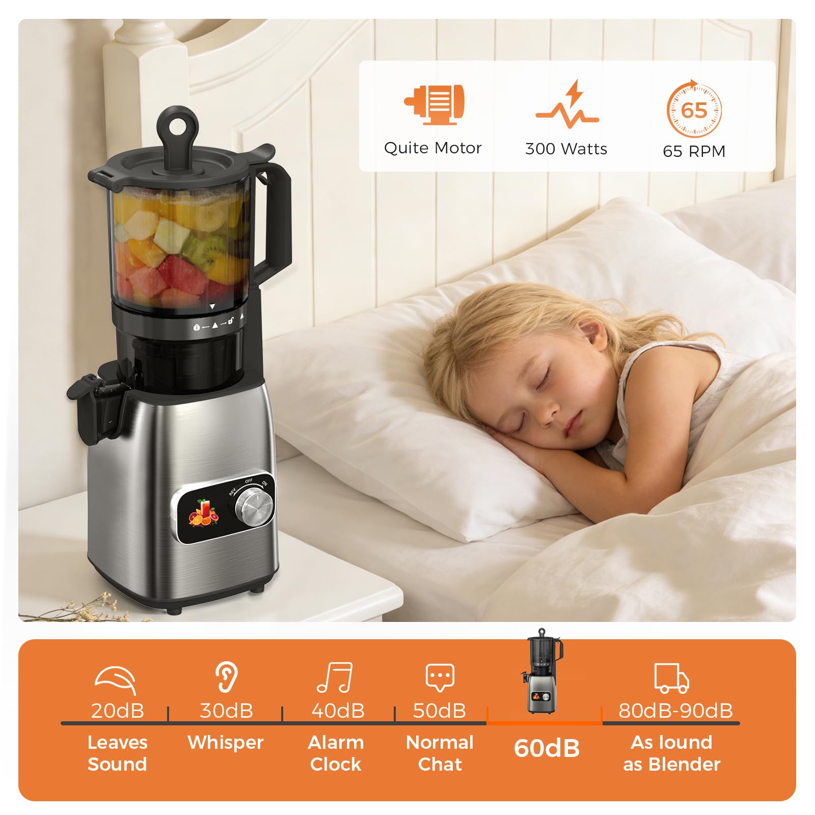 Teendow HGM-920 300W 10500rpm 135mm large-diameter Slow Juicer